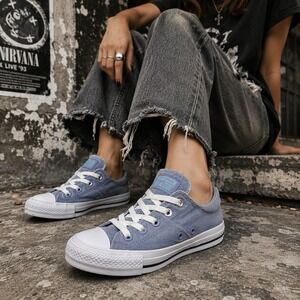 Converse Chuck Taylor All Star Madison Ox Sneakers Size 6 Indigo Fog White